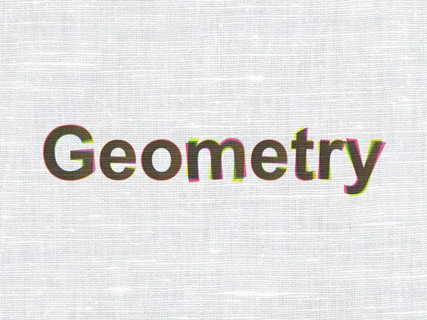 Concepto de educación: Geometría sobre fondo de textura de tela —  Fotos de Stock