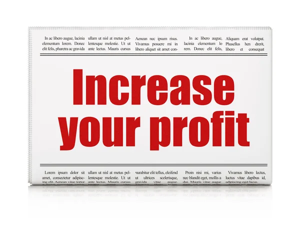 Konsep bisnis: berita utama koran Meningkatkan keuntungan Anda — Stok Foto