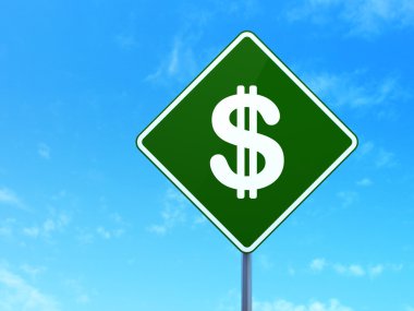 para birimi kavramı: Doları yol işareti zemin üzerine