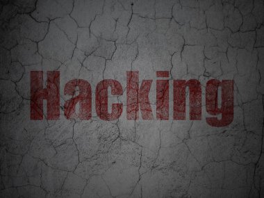 Gizlilik kavramı: grunge duvar arka plan üzerinde hacking