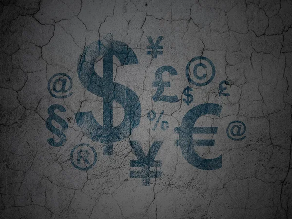 Symbole Finance sur fond de mur grunge — Photo