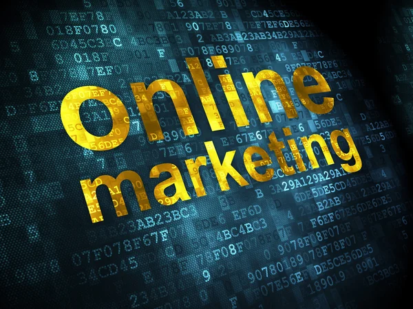 Marketing en línea sobre fondo digital — Foto de Stock