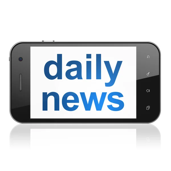 Dagliga nyheter på smartphone — Stockfoto
