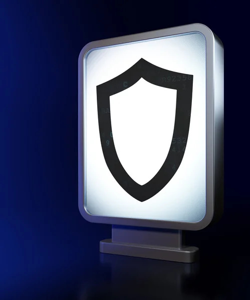 Security concept: Contoured Shield on billboard background — Stock Photo, Image