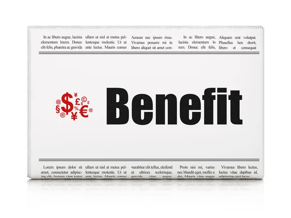 Periódico con Símbolo de Beneficio y Finanzas — Foto de Stock