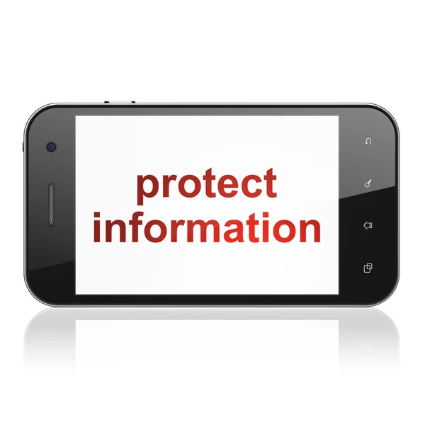 安全概念: 保护智能手机上的信息 — 图库照片