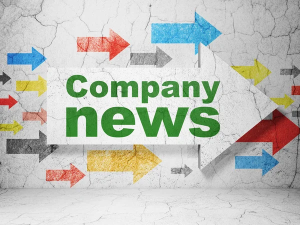 Arrow whis Company News on grunge wall background — Stock Photo, Image