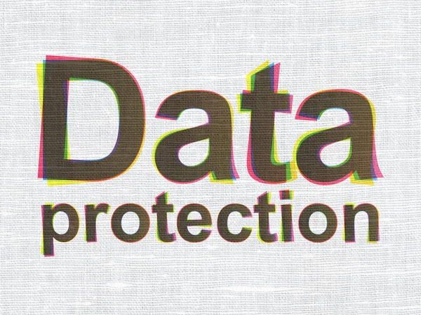 Concept de sécurité : Protection des données sur fond de texture tissu — Photo