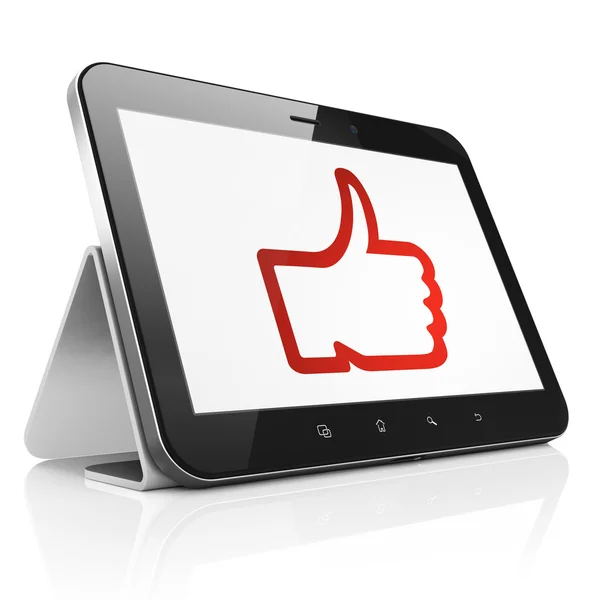 Social media concept: Like on tablet pc computer — Stock Photo, Image