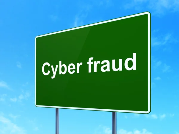 Security concept: Cyber Fraud on road sign background — Stock Photo, Image