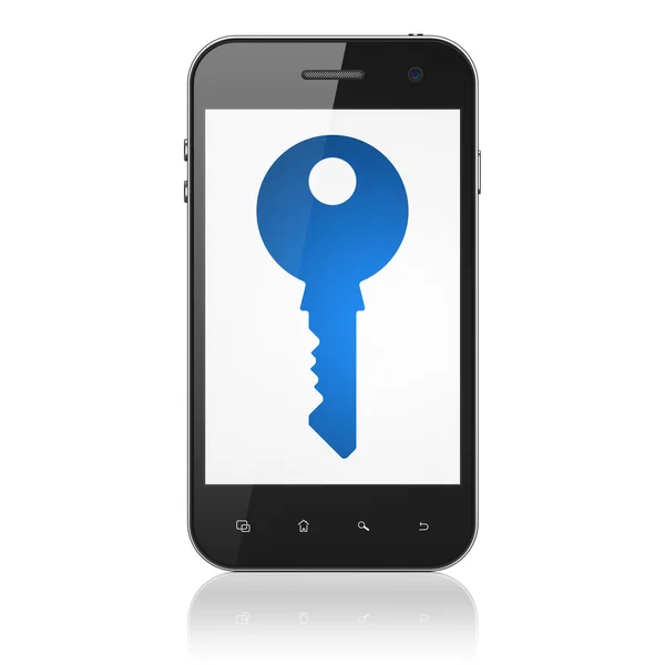 Privacy concept: Key on smartphone — Stock Photo, Image