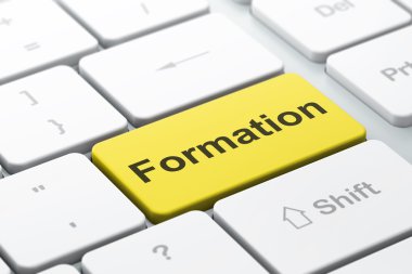 Education concept: Formation on computer keyboard background