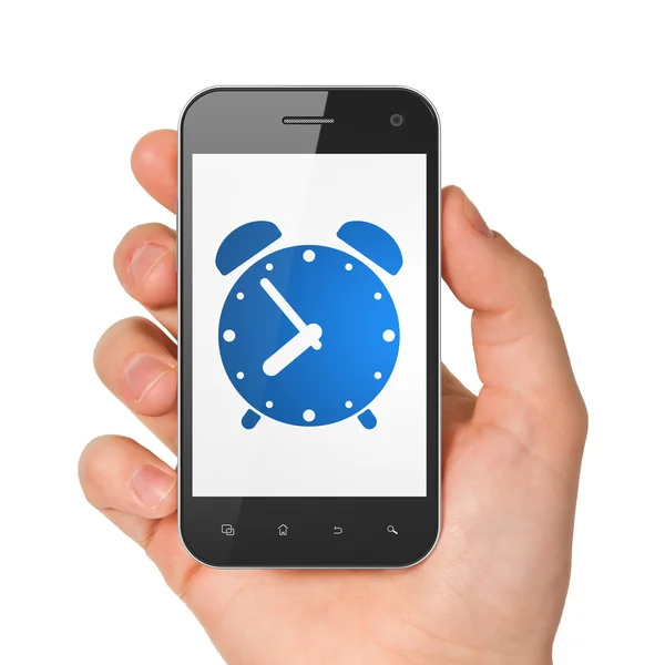 Concetto di tempo: Sveglia su smartphone — Foto Stock
