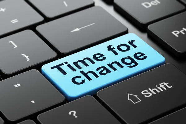 Concept de chronologie : Temps de changement sur fond de clavier — Photo