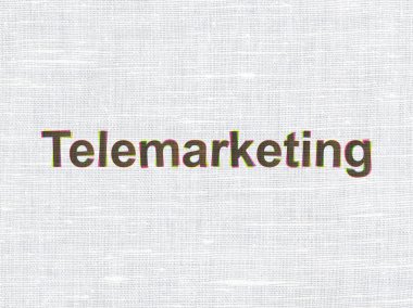 reklam kavramı: telemarketing kumaş dokusu zemin üzerine