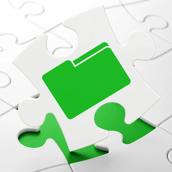 Business concept: Folder on puzzle background — Stock Photo, Image