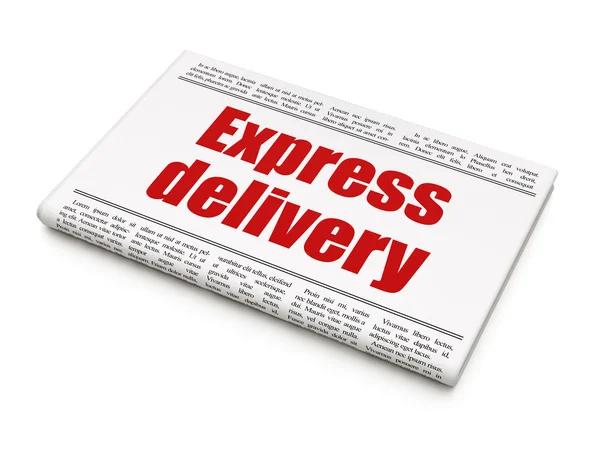 Concetto di business: titolo del giornale Express Delivery — Foto Stock