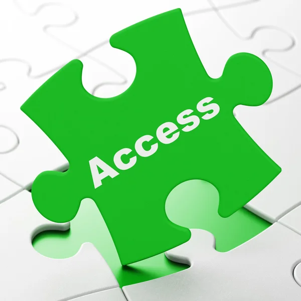 Safety concept: Access on puzzle background — Stock Photo, Image