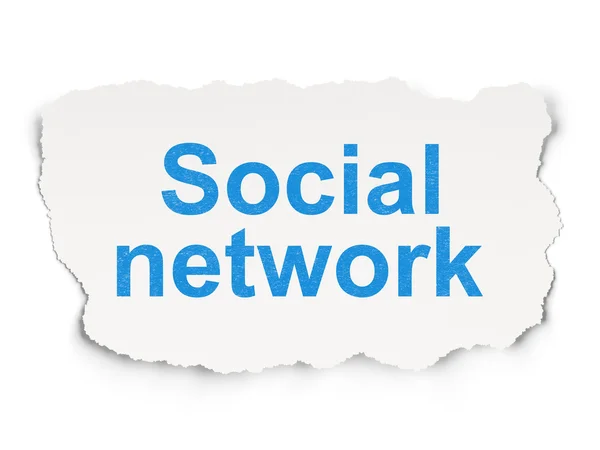 Concepto de red social: Red social sobre fondo de papel — Foto de Stock