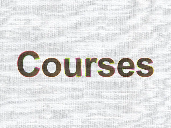 Education concept: Courses on fabric texture background — Stock Photo, Image