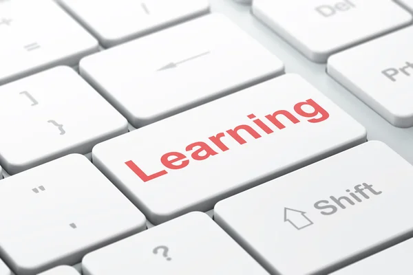 Utbildning koncept: lärande på dator tangentbord bakgrund — Stockfoto