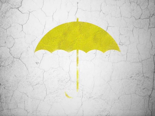Schutzkonzept: Regenschirm auf Wandhintergrund — Stockfoto