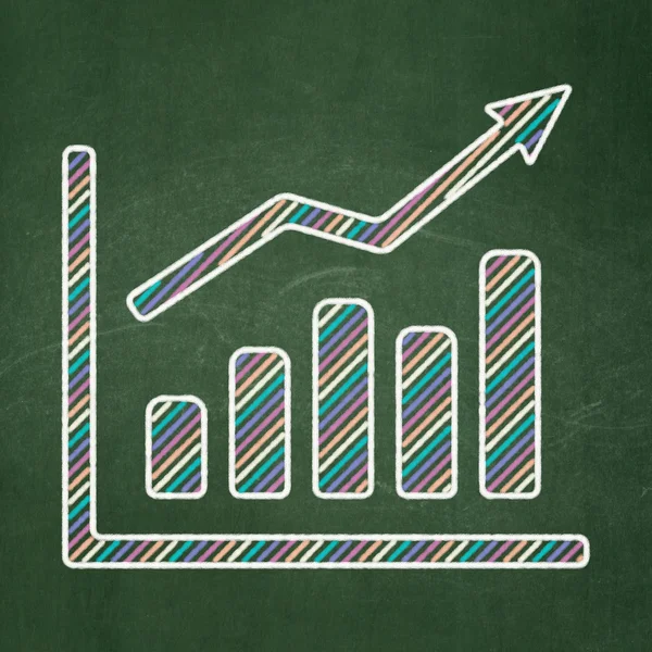 Finance concept: Growth Graph on chalkboard background — Stock Photo, Image