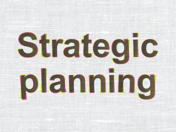 Bedrijfsconcept: strategische planning op stof textuur achtergrond — Stockfoto