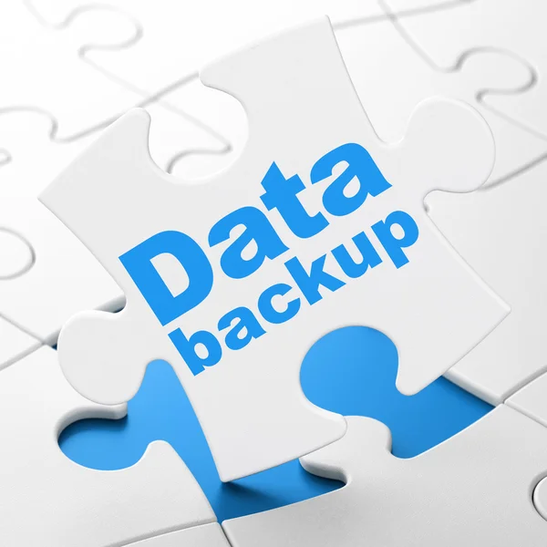 Information concept: Data Backup on puzzle background — Stock Photo, Image