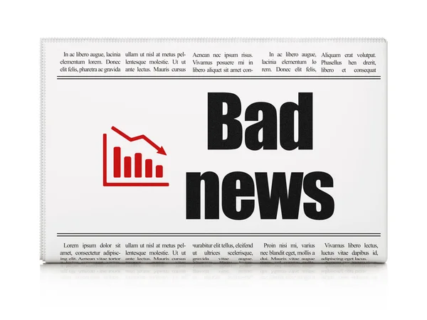 News concept: newspaper with Bad News and Decline Graph — Stock Photo, Image