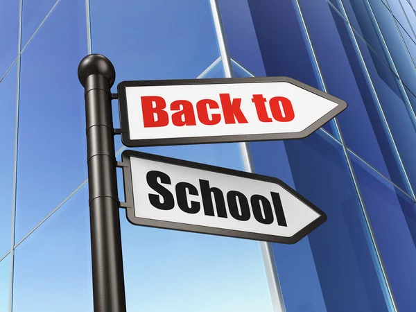 Education concept: sign Back to School on Building background — Stock Photo, Image