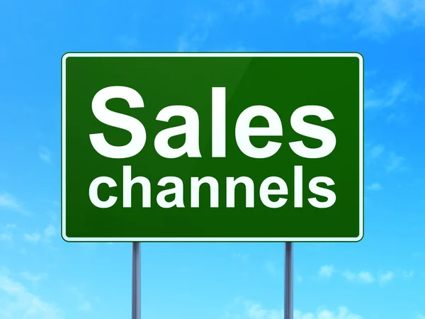 Advertising concept: Sales Channels on road sign background — Stock Photo, Image