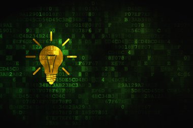 Finans kavramı: Dijital arkaplanda ampul