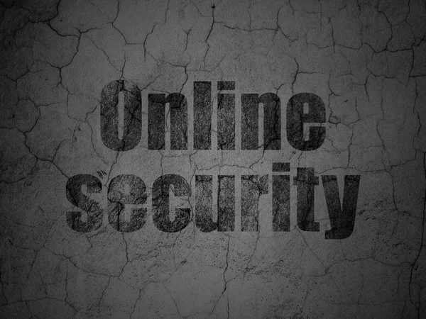 Концепция безопасности: Онлайн-безопасность на фоне гранж-стен — стоковое фото
