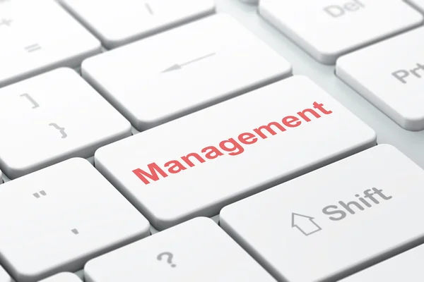 Finance concept: Management on computer keyboard background — Stock Photo, Image