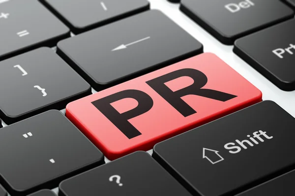 Reclame concept: pr op computer toetsenbord achtergrond — Stockfoto