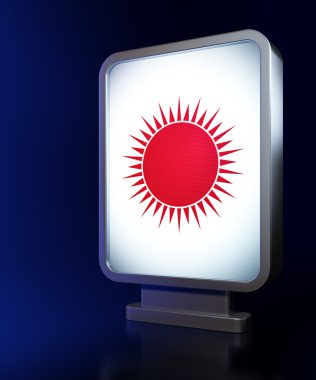 Turizm kavramı: billboard arka plan üzerinde güneş