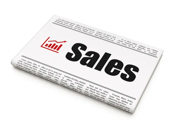 Marketing concept: newspaper with Sales and Growth Graph — Stock Photo, Image