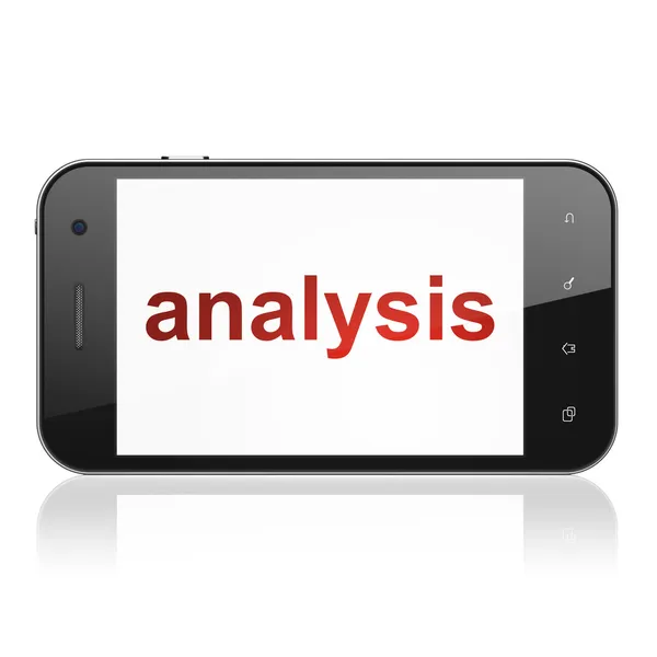 Marknadsföringskoncept: analys på smartphone — Stockfoto