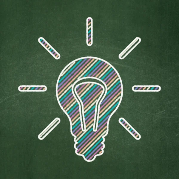 Business concept: Light Bulb on chalkboard background — Stock Photo, Image