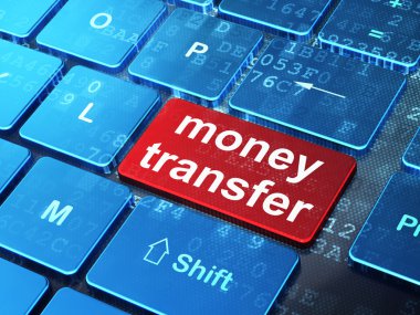 Ekonomi kavramı: para transferi bilgisayar klavye zemin üzerine