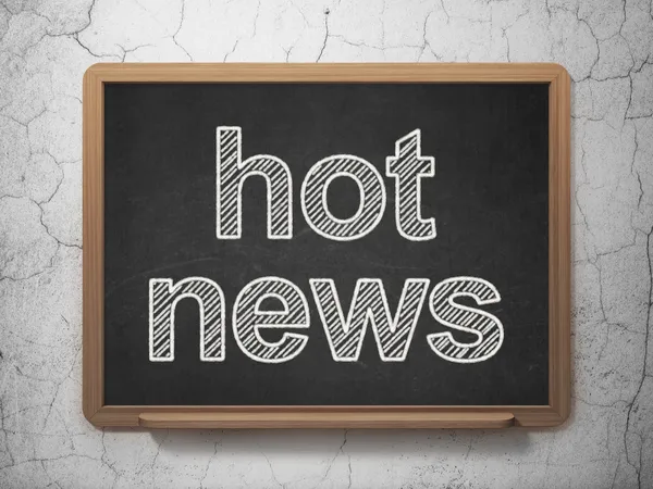 News concept: Hot News on chalkboard background — Stock Photo, Image