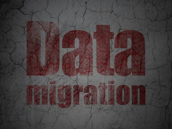 Conceito de informação: Migração de dados no fundo da parede grunge — Fotografia de Stock