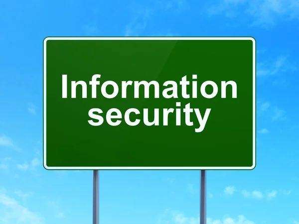 Security concept: Information Security on road sign background — Stock Photo, Image