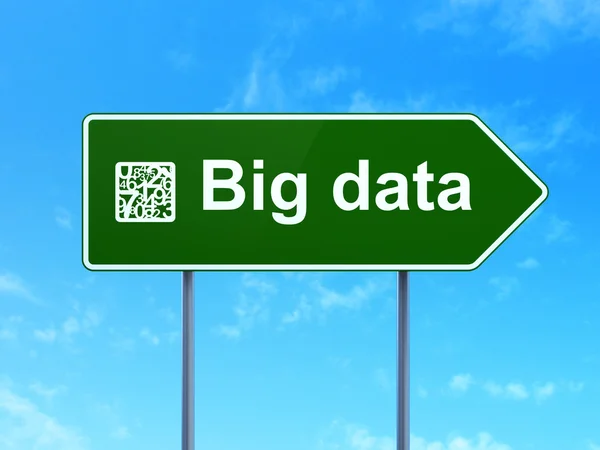 Data concept: Big Data and Numbers on road sign background — Stock Photo, Image