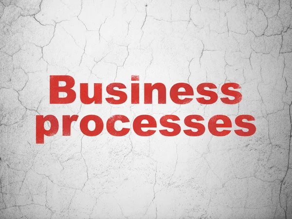 Conceito de negócio: Processos de negócios no fundo da parede — Fotografia de Stock