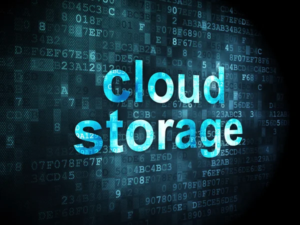 Concetto di tecnologia cloud: cloud storage su sfondo digitale — Foto Stock