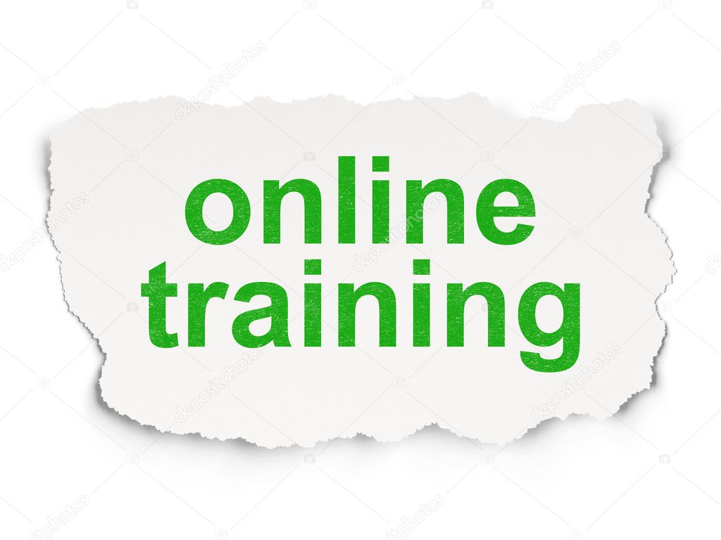 Education concept: Online Training on Paper background