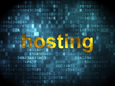 SEO web tasarım konsepti: dijital arka plan üzerinde barındırma