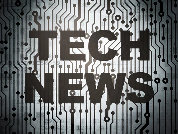 News concept: circuito stampato con Tech News — Foto Stock